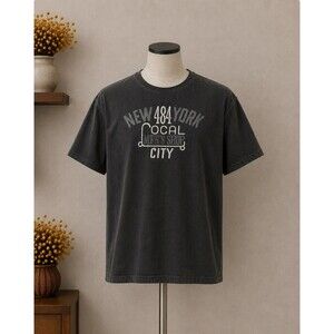 J. Crew New York Graphic T Shirt Men’s Large Black Washed Cotton Tee USA